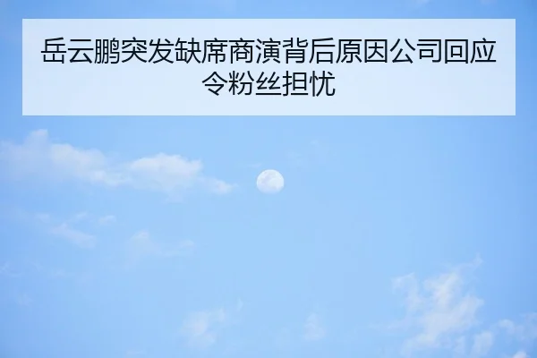 岳云鹏突发缺席商演背后原因公司回应令粉丝担忧